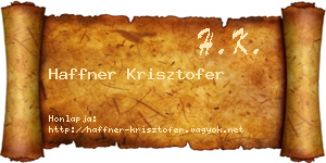 Haffner Krisztofer névjegykártya